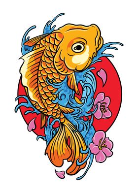 japanese koi poster