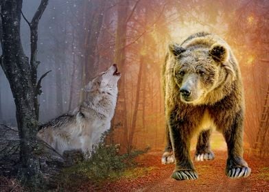 Magical Wolf and Bear