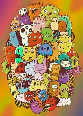 Monster Doodles Cartoons