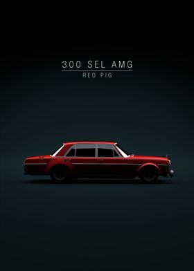 1971 300 SEL AMG Red Pig R