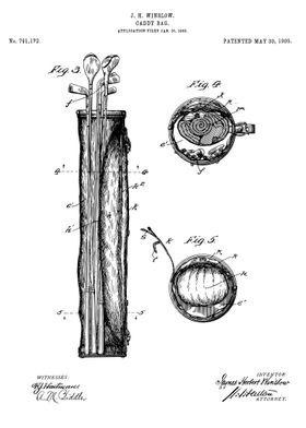Caddy bag patent 1905