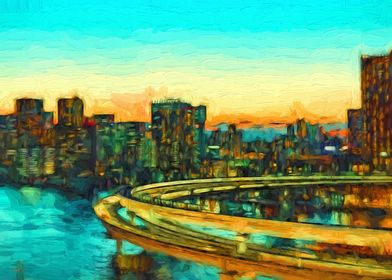  Oil Cityscape of Tokyo