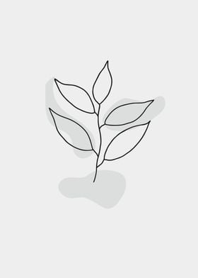 single leaf lineart