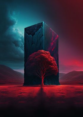 Dark red monolith