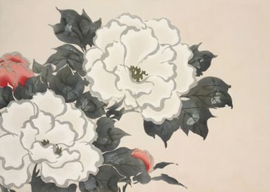 Ukiyo e White Peony