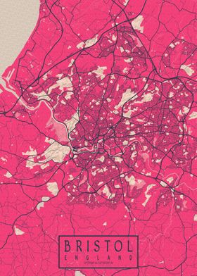 Bristol City Map Blossom