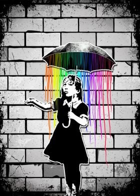 Banksy Umbrella Girl
