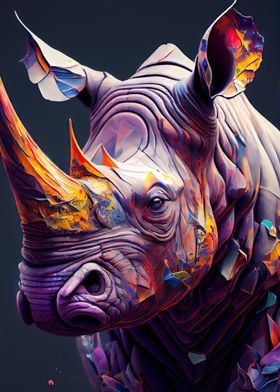 Rhino Shop Online Unique Paintings Displate Pictures, | Prints, Posters - Metal