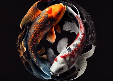 Koi fish yin yang