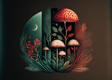 Abstract Mushroom Landscap