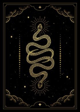 Tarot magical twin snakes