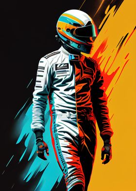 F1 Racing Driver Pop Art