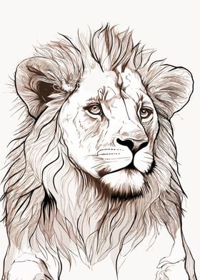 Lion face sketch