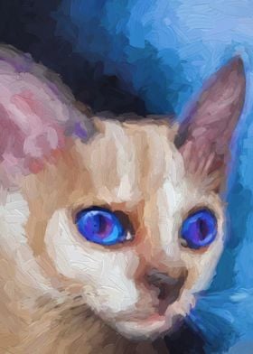 Oil sphinx Cat Portrait