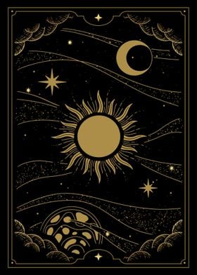 Tarot galaxy sun stars