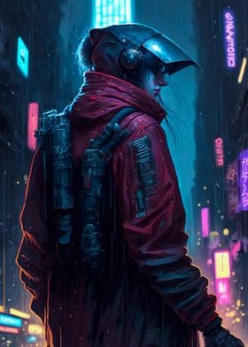 Cyberpunk Futuristic Ninja