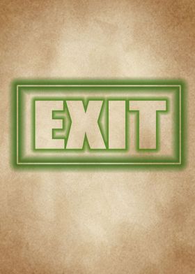 exit sign glow vintage