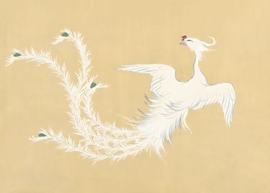 Ukiyo e White Peacock