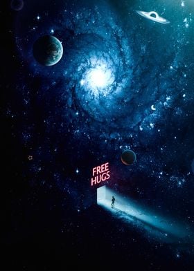 Free Hugs in Blue Space