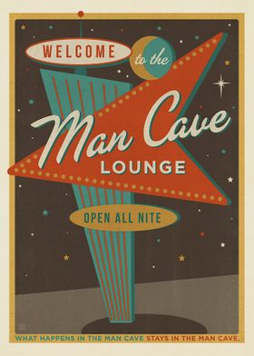 Man Cave Vintage Poster