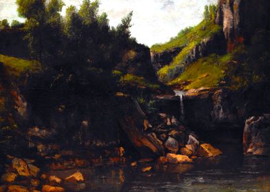 Cascade in Rocky Landscape