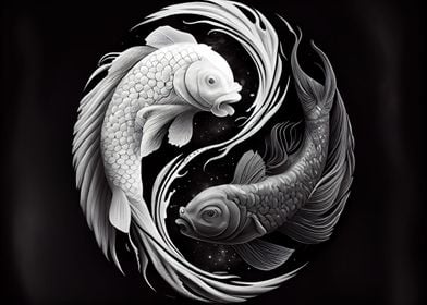 Koi fish yin yang