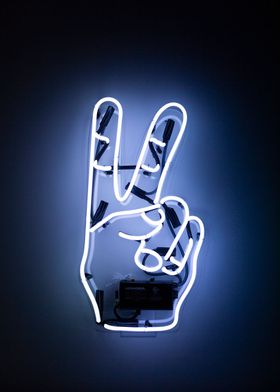 Peace Hand Neon Sign