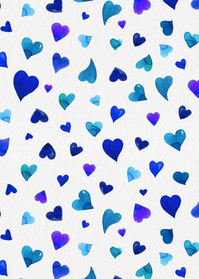 Valentines day hearts blue