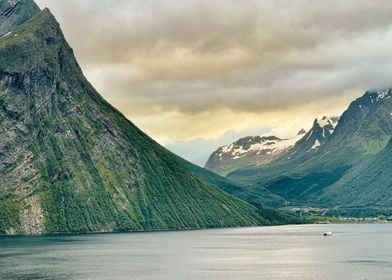 Norway Fjord Mountain Sea