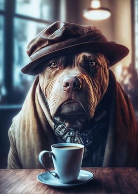 Dog with Coffee