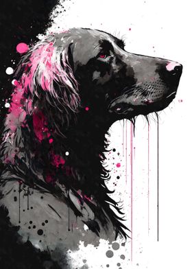 Flat Coated Retriever Pink