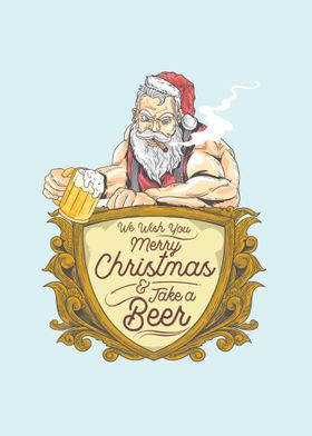 Santa drink a beer