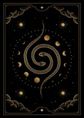 Tarot symbol of two snakes