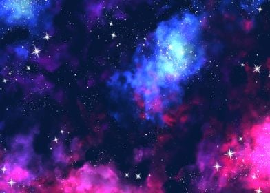 pink and blue galaxy