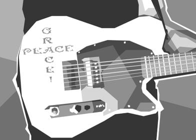 Grayscale Guitar Popart