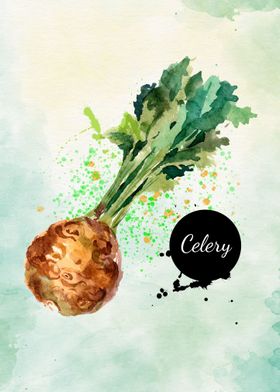 celery vegetable watercolo