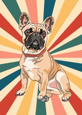 Cute Pug Dog 80s 90s Retro