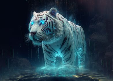 Futuristic white Tiger