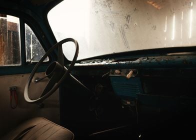 Inside old car