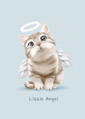 Cute angel cat