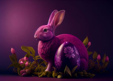 Easter egg with rabbit