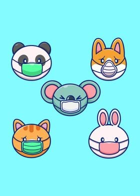 Cute Animals With Mask