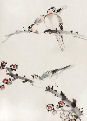 Ukiyo e Japan Bird Spring