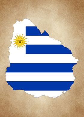 Uruguay vintage map