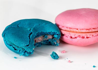 blue pink macaroons 