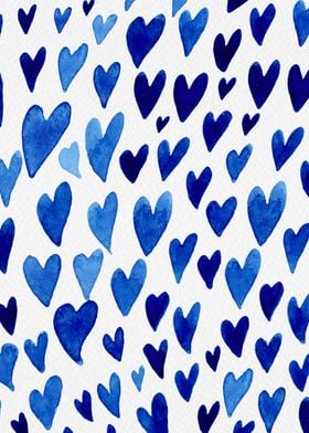 Hearts explosion blue