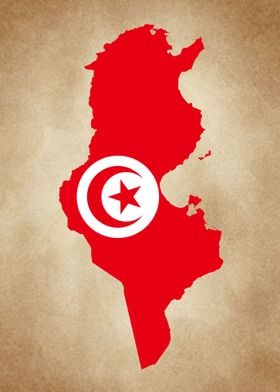 Tunisia vintage map