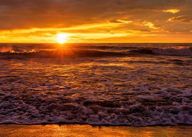 Beach sunset landscape