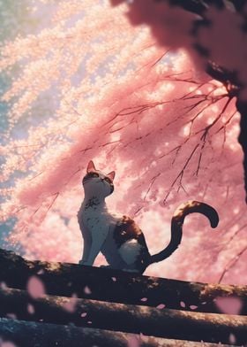 A Cats Cherry Blossom View