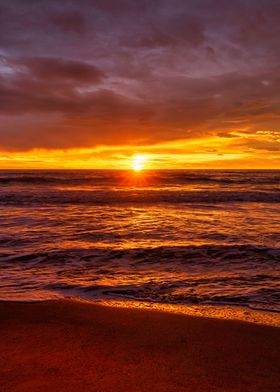 Beach sunset landscape